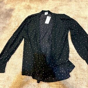NEW Cabi Top • Black with Pink Polka Dots